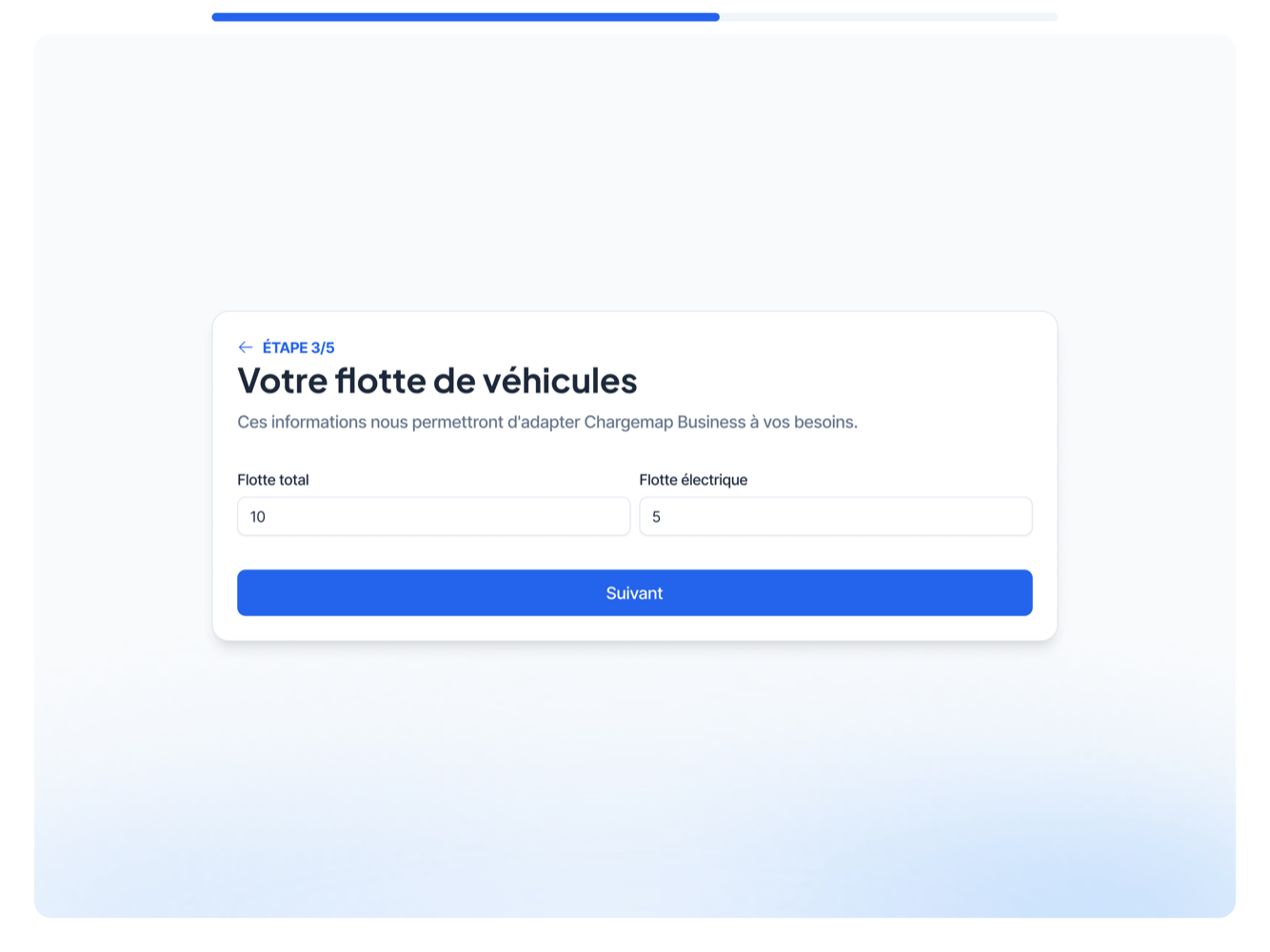 Étape 3 du funnel d'inscription self-service