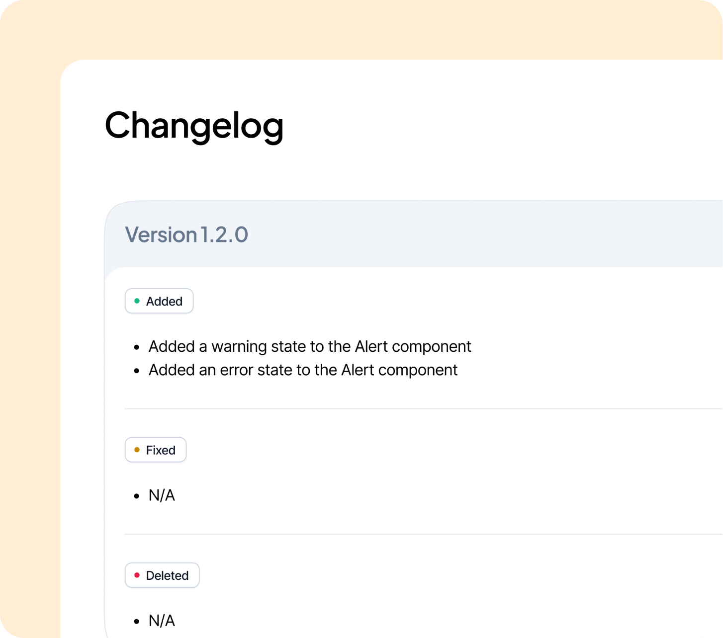 Changelog versionné major / minor / patch