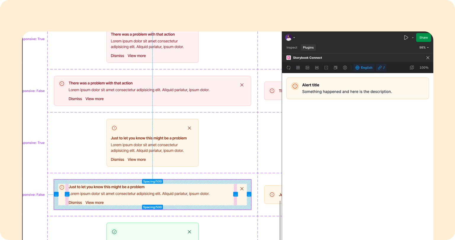 Tests de régression visuelle Chromatic et plugin Storybook Connect dans Figma
