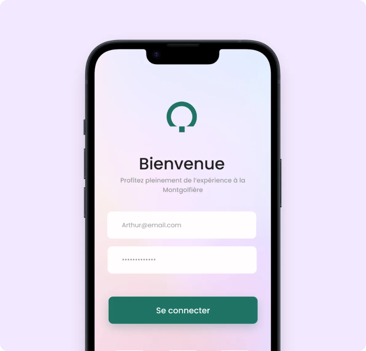 Écran de l'application La Montgolfière