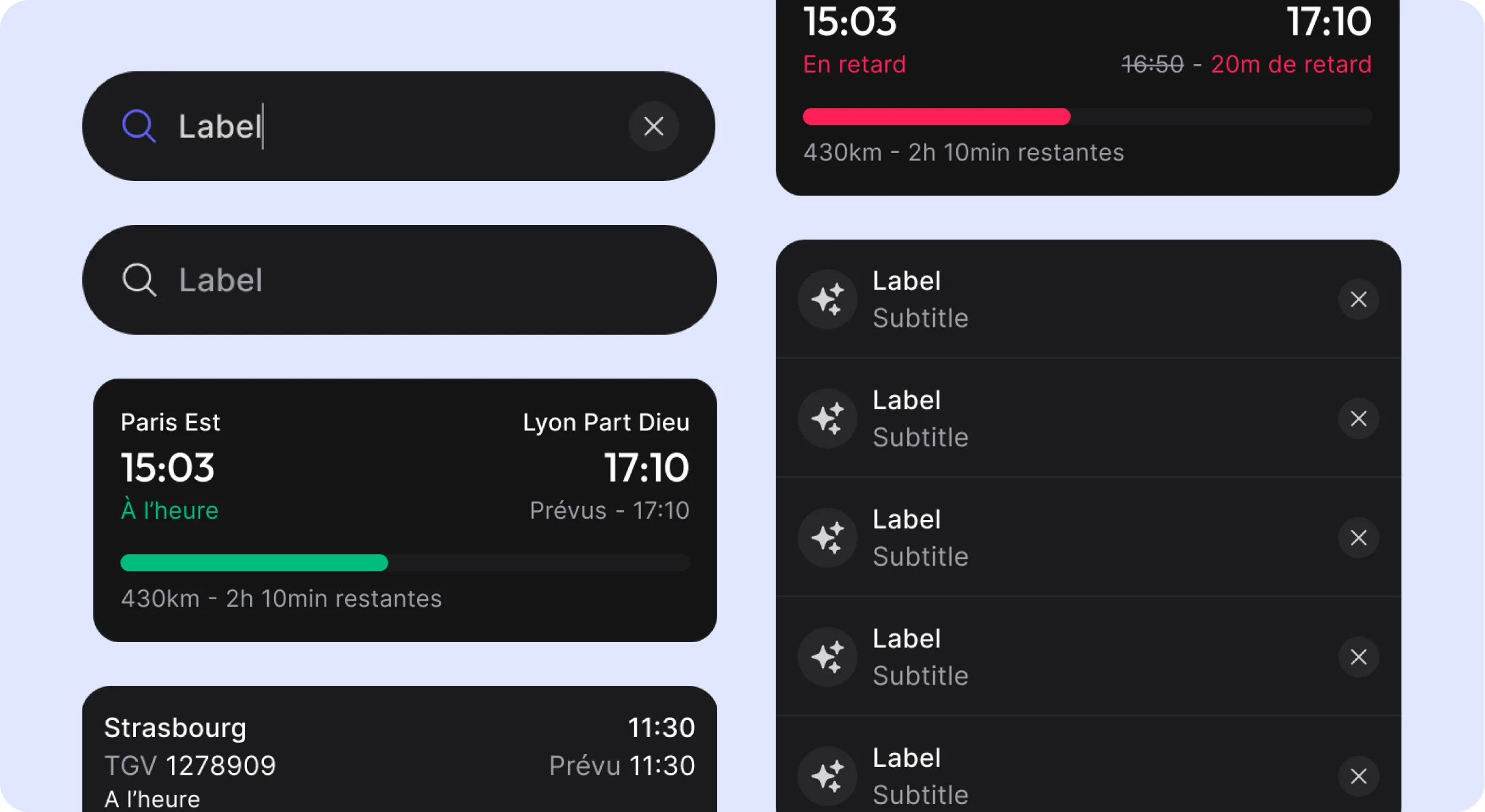 L'UI kit Railz construit dans Figma