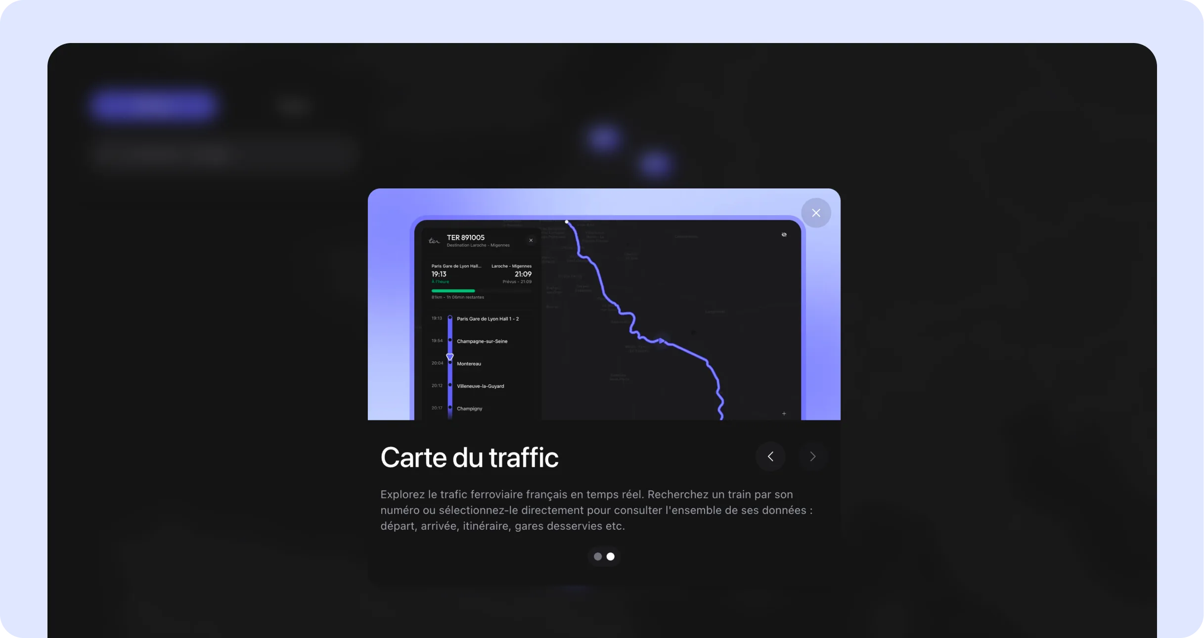 Modale d'accueil expliquant le concept de Railz